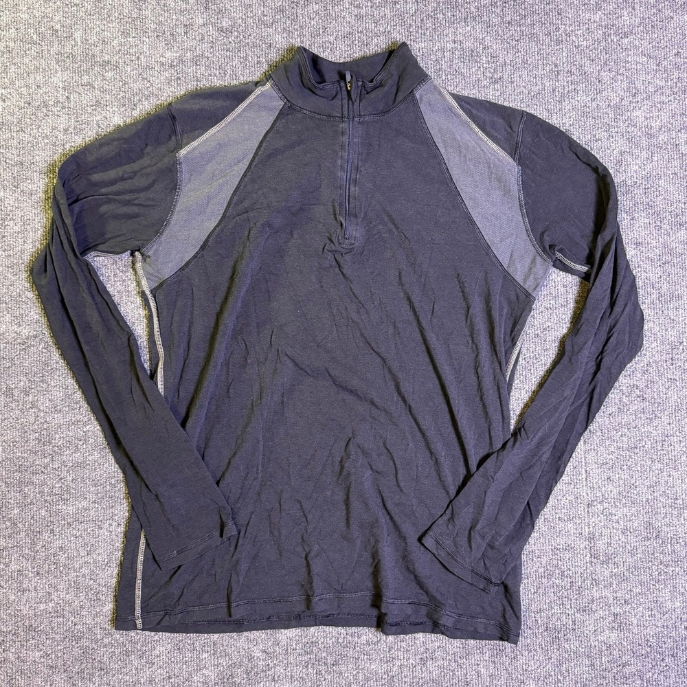 Cariloha Bamboo Fit Mens XL Quarter Zip Long Sleeve Performance Shirt Black Gray